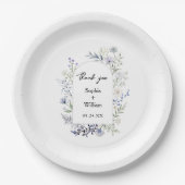 Botanische Waterverf Wildbloem Theme Weddenschap Papieren Bordje (Voorkant)