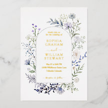 Botanische Waterverf Wildflower Elegant Wedding