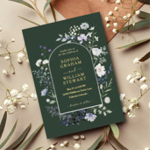 Botanische Waterverf Wildflower Elegant Wedding