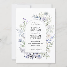 Botanische Waterverf Wildflower Elegant Wedding