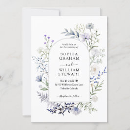 Botanische Waterverf Wildflower Elegant Wedding Kaart
