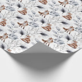 Botanische Waterverf winterfox Cadeaupapier (Hoek)