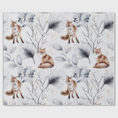 Botanische Waterverf winterfox Cadeaupapier (Vlak)