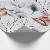 Botanische Waterverf winterfox Cadeaupapier (Hoek)