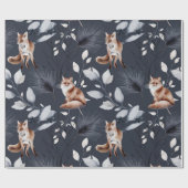 Botanische Waterverf winterfox Cadeaupapier (Vlak)