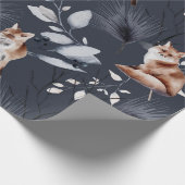 Botanische Waterverf winterfox Cadeaupapier (Hoek)