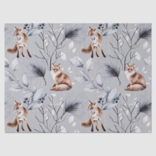 Botanische Waterverf winterfox Tissuepapier