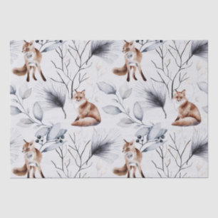 Botanische Waterverf winterfox Tissuepapier