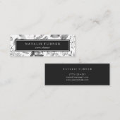 Botanische Waterverf zwart-wit Mini Visitekaartje (Voorkant / Achterkant)