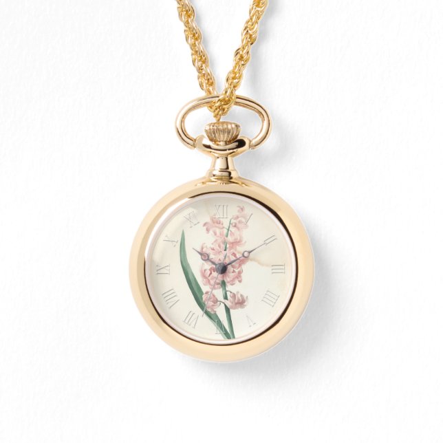  Botanische Waterverven Hyacint W Watch Horloge (Voorkant)