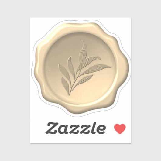 Botanische Wax Seal In reliëf gemaakt blad Bladgro Sticker (Vel)