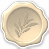 Botanische Wax Seal In reliëf gemaakt blad Bladgro Sticker (Voorkant)