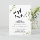 Botanische We Got Married Typografie Post Bruiloft Kaart (Staand voorkant)