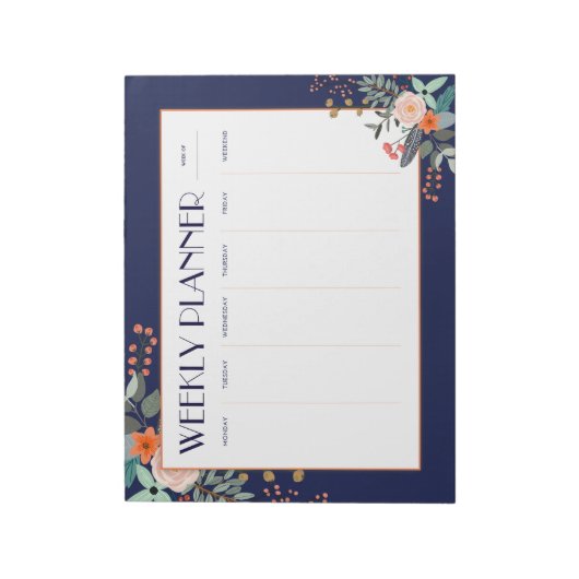 Botanische weekflanner notitieblok (Linkerzijde)