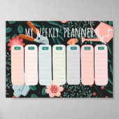 Botanische weekplanner sjabloon poster (Voorkant)