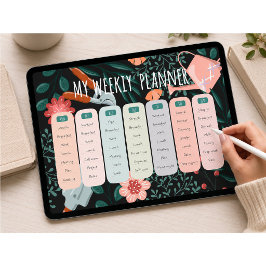 Botanische weekplanner sjabloon poster
