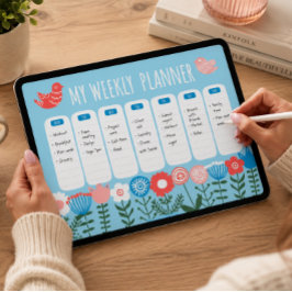 Botanische weekplanner sjabloon poster