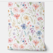 botanische weide met wilde bloemen behang (Afrollen)
