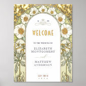 Botanische Welkom Trouwbord met Gouden Magnolia Folie Afdrukken (Voorkant)