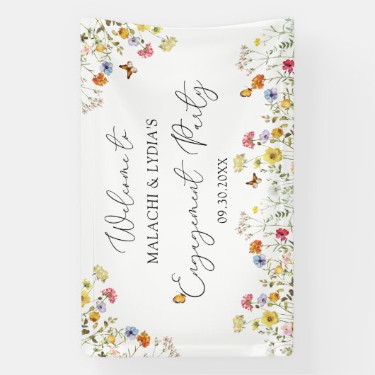 Botanische Welkomstnaam Wildbloem Spandoek (Verticaal)