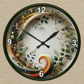Botanische Werveling Natuur Ontwerp Ronde Klok