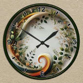 Botanische Werveling Natuur Ontwerp Ronde Klok