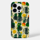 Botanische wervelingen en bladeren met aangepaste  Case-Mate iPhone case (Achterkant)