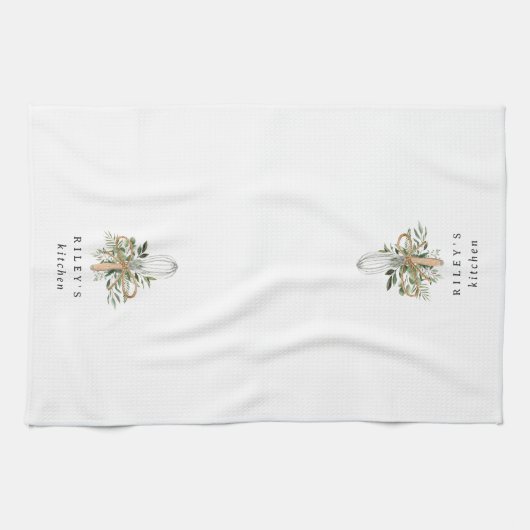 Botanische whisky gepersonaliseerd theedoek (Horizontaal)