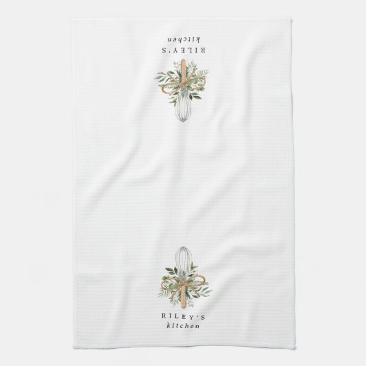 Botanische whisky gepersonaliseerd theedoek (Verticaal)