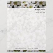 Botanische White Flowers Aangepast adres Briefhoofd Ontwerp (Voorkant)