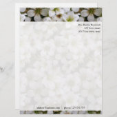 Botanische White Flowers Aangepast adres Briefhoofd Ontwerp (Voorkant / Achterkant)