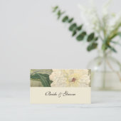  botanische White Peony Place Cards Plaatskaartje (Staand voorkant)