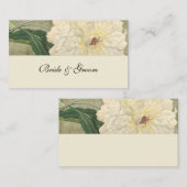  botanische White Peony Place Cards Plaatskaartje (Voorkant / Achterkant)
