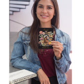 Botanische wijnfles, liefde leeftijden als goede w feestdagenkaart