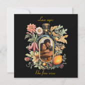 botanische wijnfles, liefde wordt ouder als een go feestdagenkaart (Voorkant)