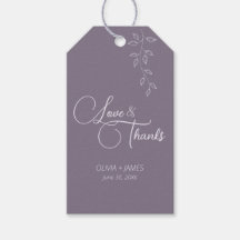 Botanische wijnstok bruiloft gunst Label Violet