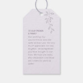 Botanische wijnstok bruiloft gunst Label  Violet Cadeaulabel (Achterkant)