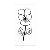 Botanische Wild Pansy Line Art Bloem Rubberstempel (Afrduk)