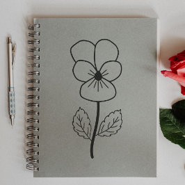 Botanische Wild Pansy Line Art Bloem Rubberstempel