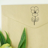 Botanische Wild Pansy Line Art Bloem Rubberstempel