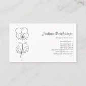 Botanische Wild Pansy Line Art Bloem Visitekaartje (Voorkant)