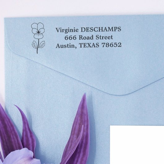 Botanische Wild Pansy Line Art Bloem Zelfinktende Stempel