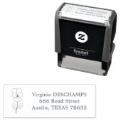 Botanische Wild Pansy Line Art Bloem Zelfinktende Stempel (In situ)