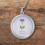 Botanische Wild Pansy Pastel Flower Ketting<br><div class="desc">Een Ketting met een Botanical Wild Pansy Flower illustratie in pastelkleuren (Viola tricolor) en een aanpasbare tekst: perfect voor een verjaardagscadeau. Violet is de februari-geboortebloem,  de bloem van Steenbok en is een symbolische betekenis van liefde,  bewondering en herinnering.</div>