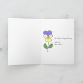 Botanische Wild Pansy Pastel Flower Verjaardag Kaa Kaart (Binnen)