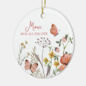 Botanische Wildbloem Bloem Boho gepersonaliseerde  Keramisch Ornament (Links)