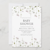 Botanische Wildbloem Bloemen Baby shower Kaart (Voorkant)