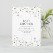 Botanische Wildbloem Bloemen Baby shower Kaart (Staand voorkant)