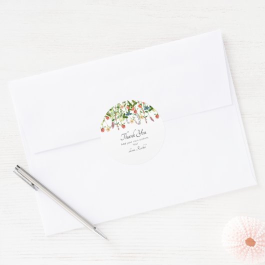 Botanische Wildbloem Ronde Sticker (Envelop)