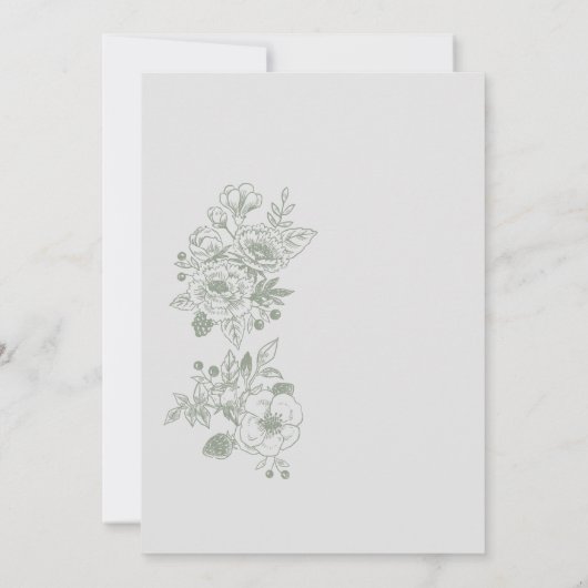 Botanische Wildbloem Sage Groen 70ste verjaardag Kaart (Achterkant)